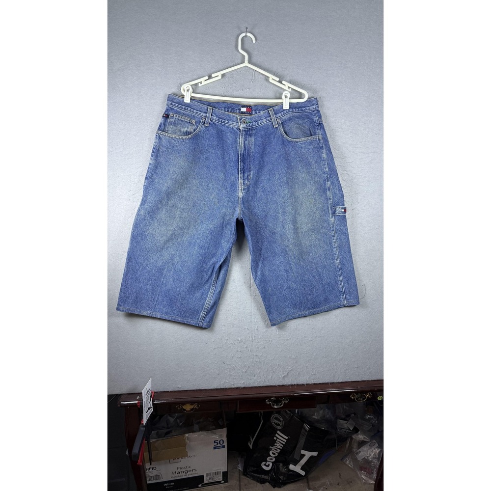 Tommy Jeans Shorts Mens 40 Blue Denim Carpenter‎ Utility Pocket Workwear Bermuda